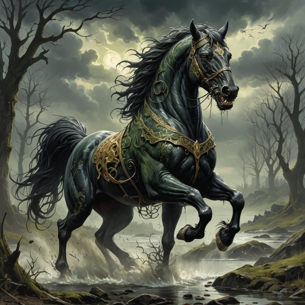 Sinister Demon Horse Inspired by Irish Folklore