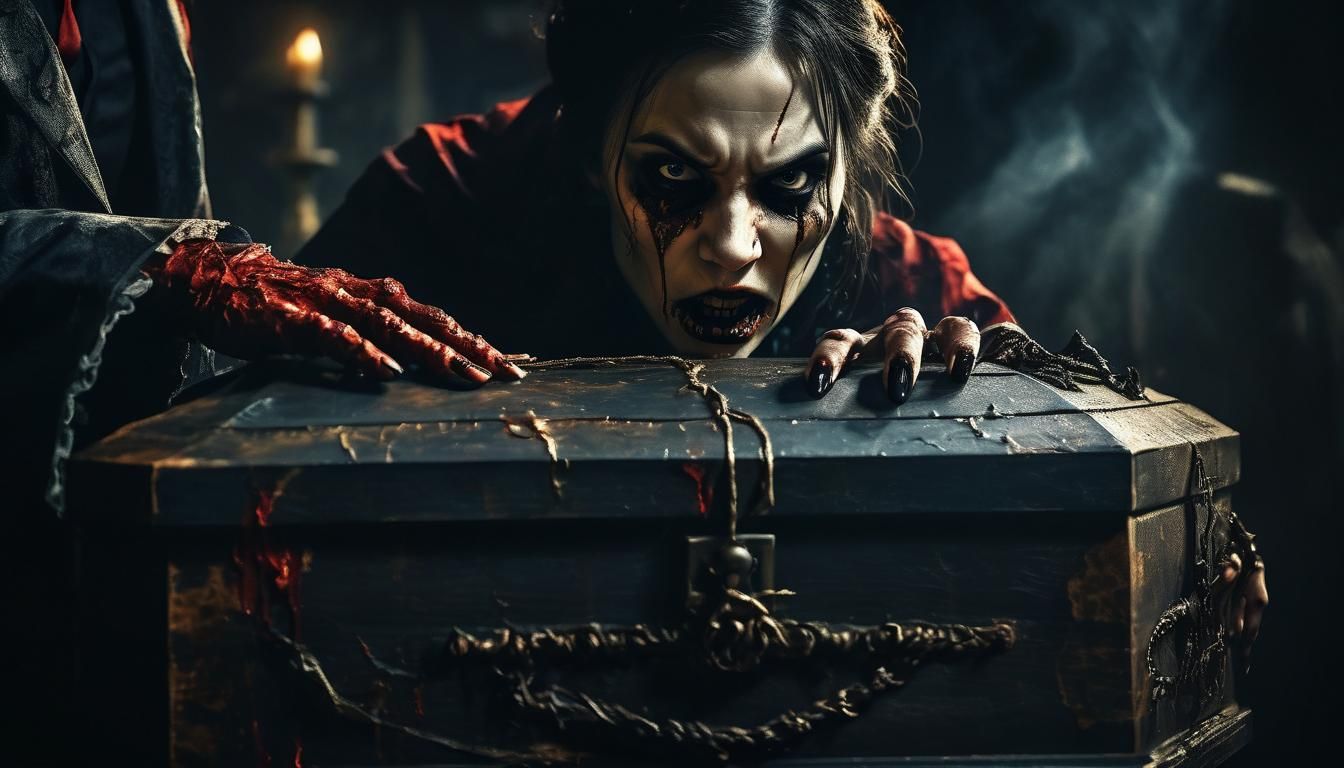 Supernatural Terror Unveiled in Dark, Gritty Gothic Scene