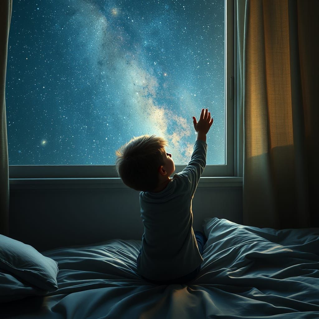 Boy and Pleiades Constellation: Artgerm Style Portrait