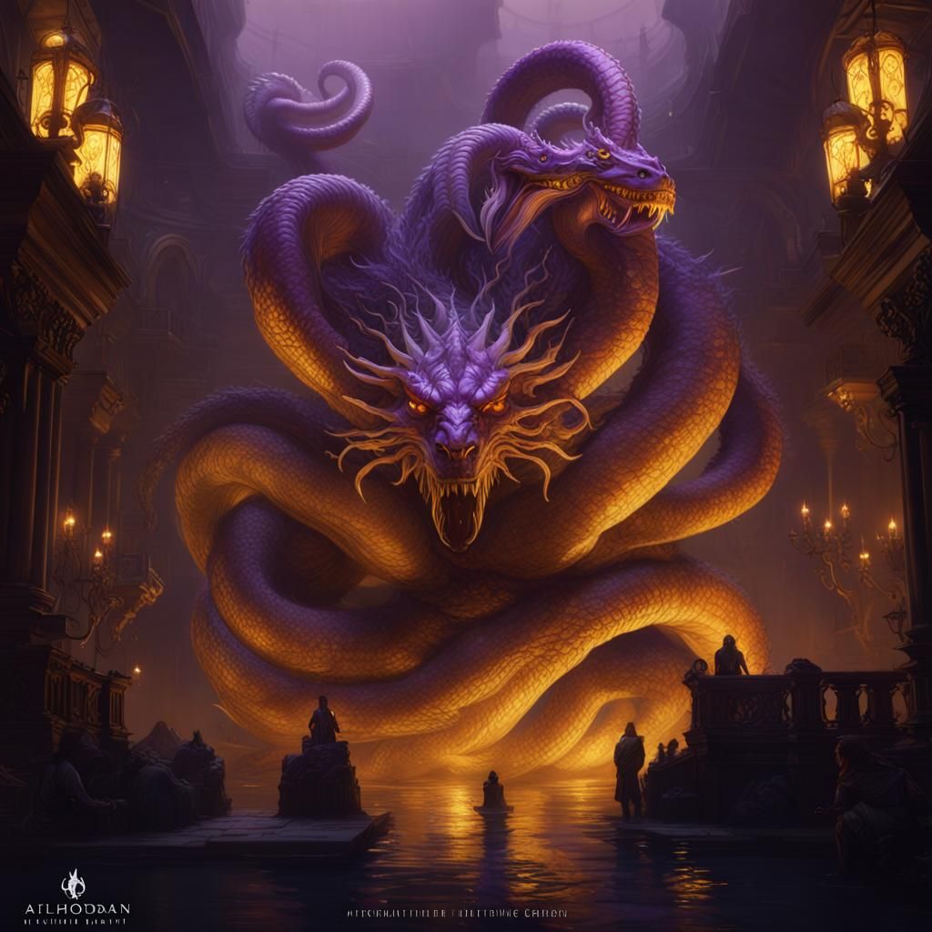 Epic Hydra: Dark Fantasy Concept Art
