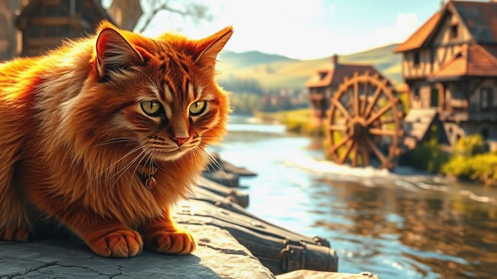 Majestic Red Cat and Medieval Boots