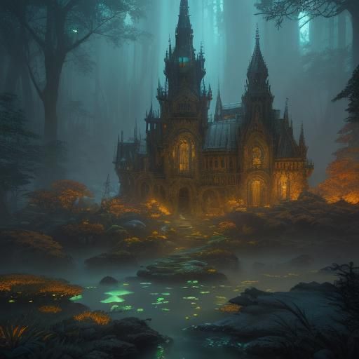 Luminescent Moss on Ancient Stone: Fantasy Concept Art