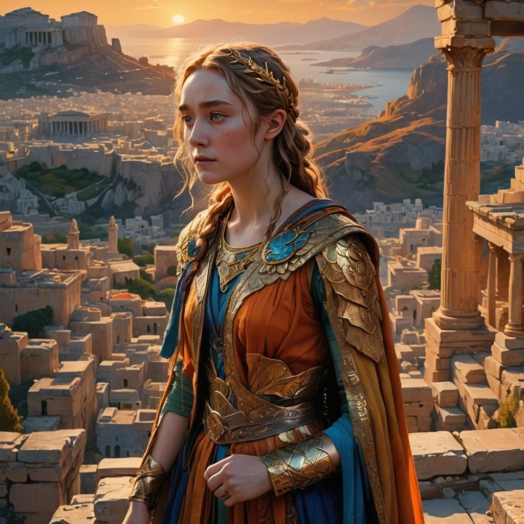 Fantasy Elf in Ancient Greece, Digital Painting