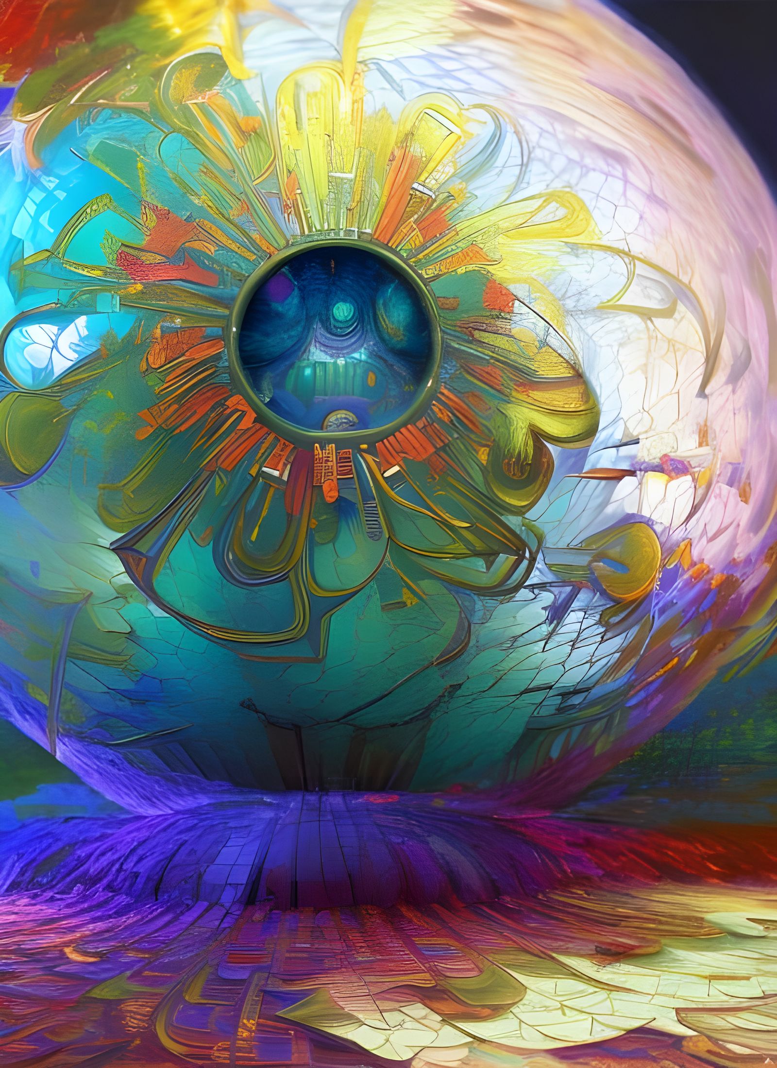 Geometric Abstract Art in Polychromatic Colors