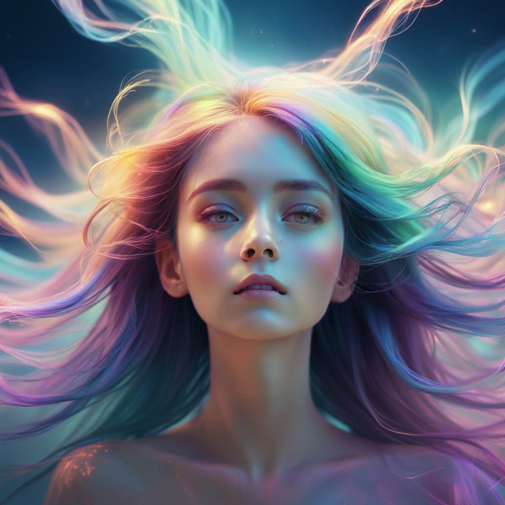 Ethereal Woman Portrait in Dreamy Digital Art