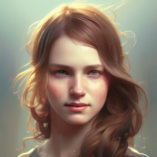Smiling American Girl Portrait in Hyperdetailed 4K