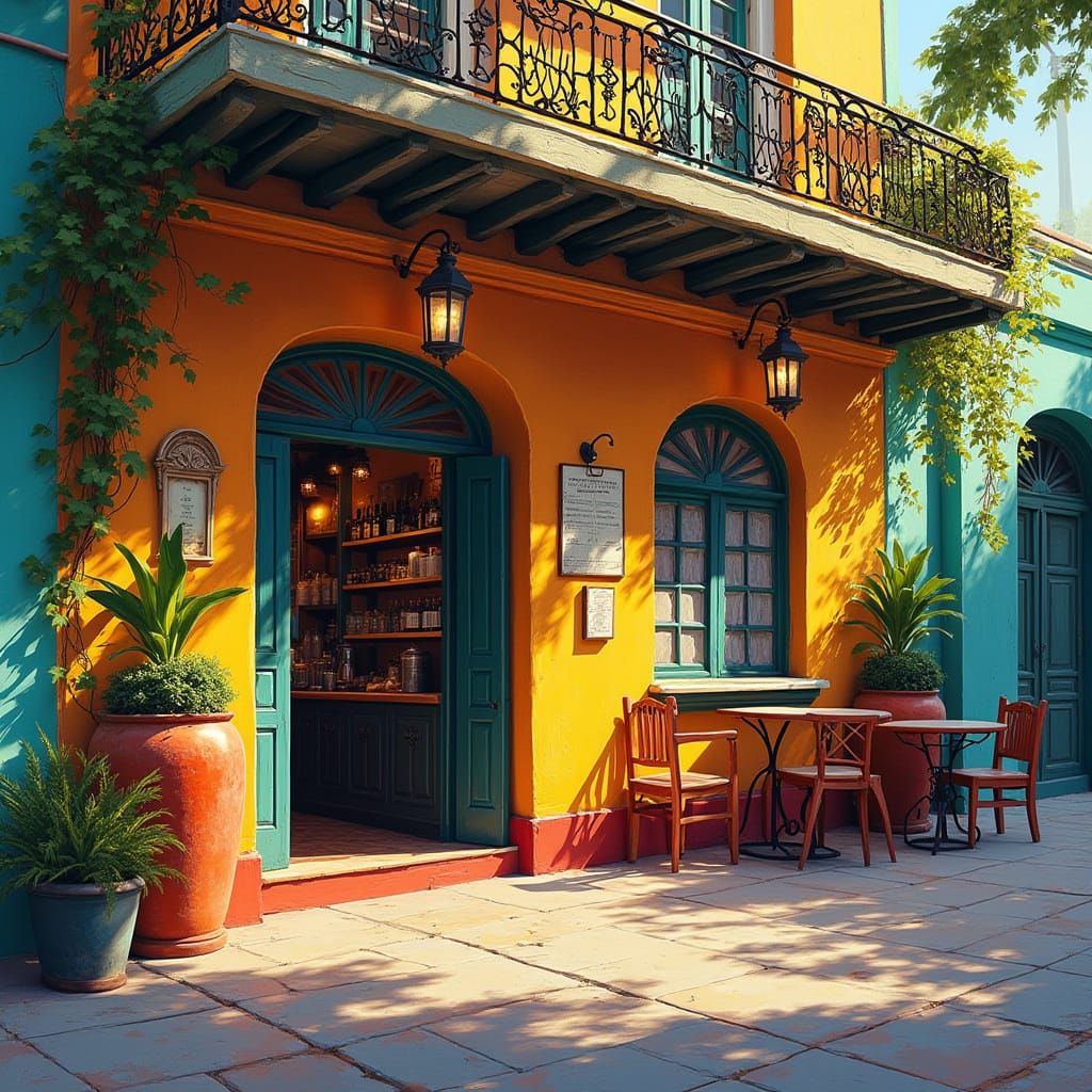 Vibrant Cuban Cafe in Tropical Key West