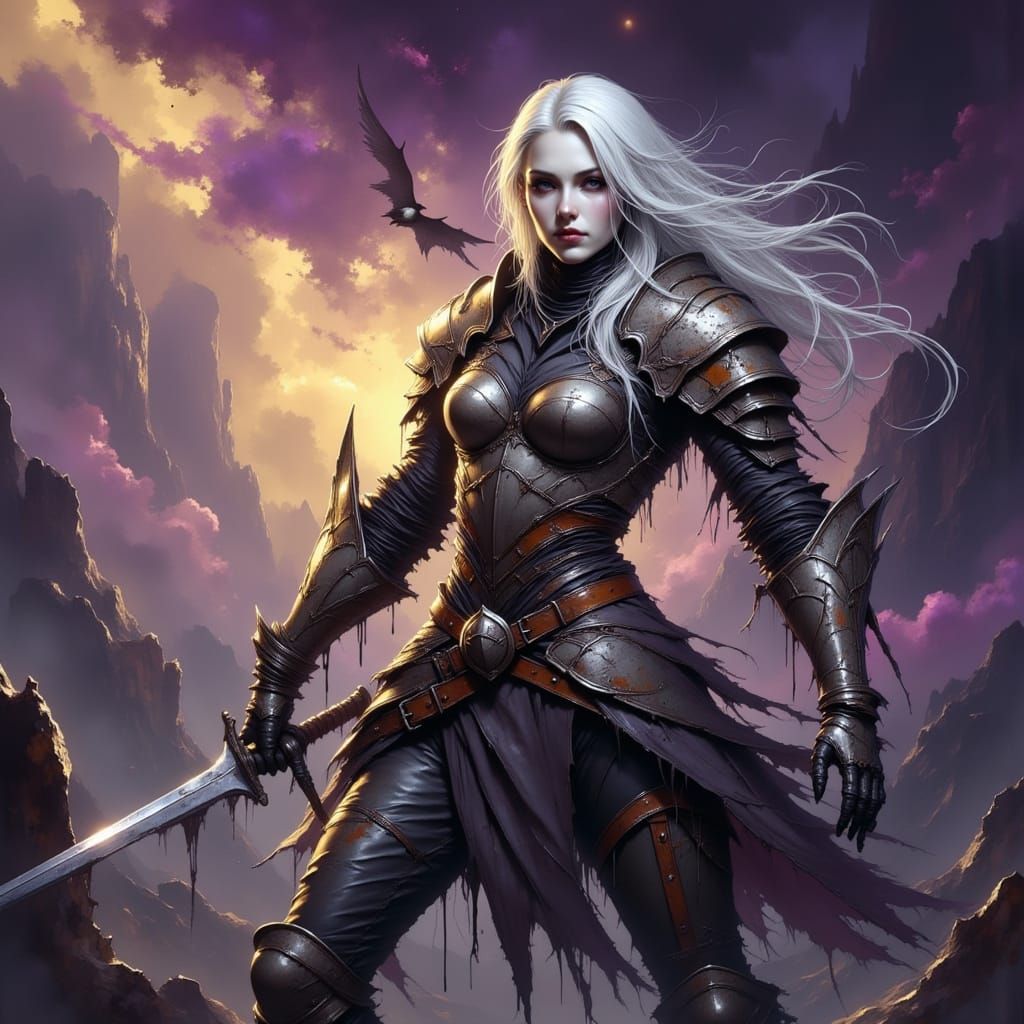 Albino Rogue in Dark Fantasy Style