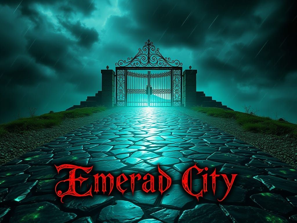 Emerald Road Ends at Gate of Blinding Light on Stormy Night