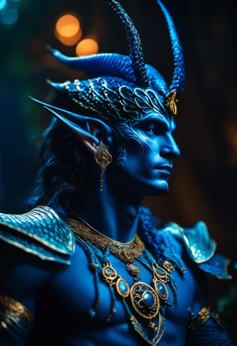 Merfolk Trader Portrait in Dark Fantasy Style