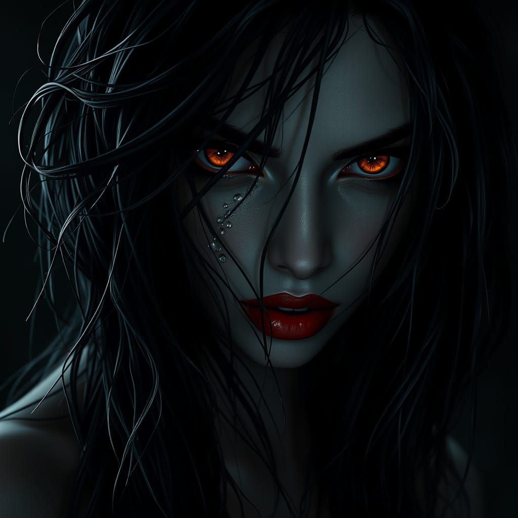 Ethereal Vampire Siren in Shadows