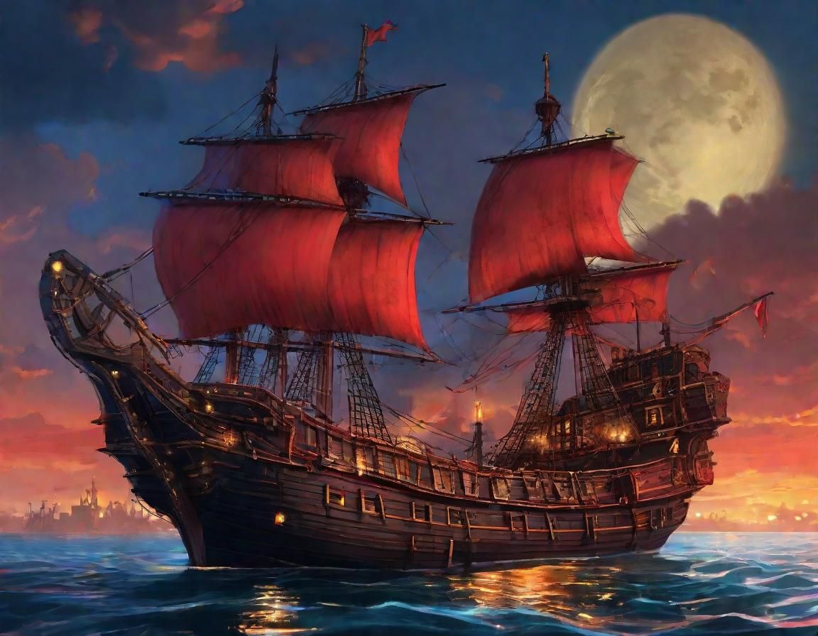 Majestic Galleon in Harbor: Hyper-Realistic Concept Art