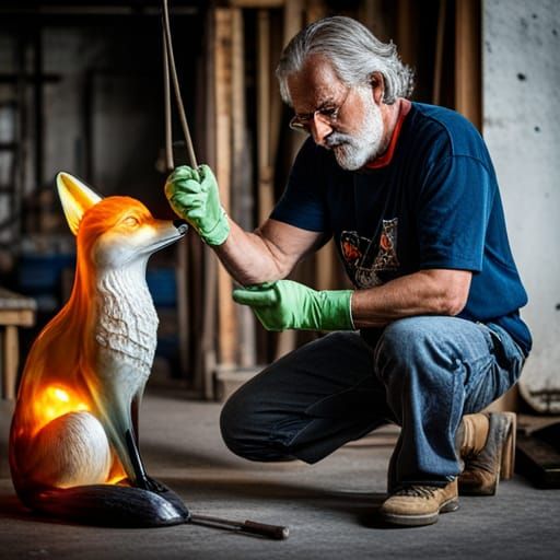 Master Glassmaker Creates Life-Size Blown Glass Fox