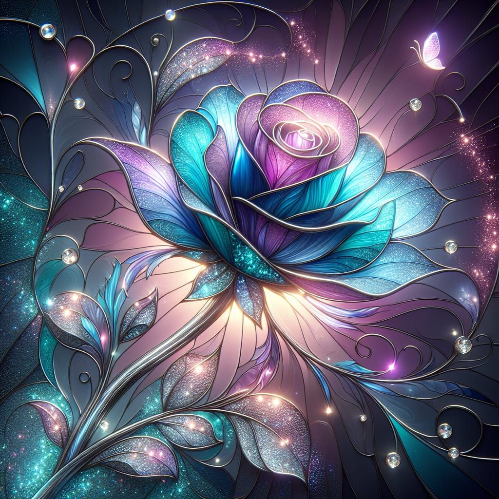 Magical Rose in Sublimation Stained Glass