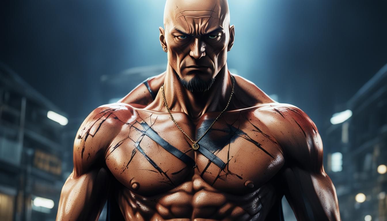 Saitama in Photorealistic Portrait with Cinematic Lighting