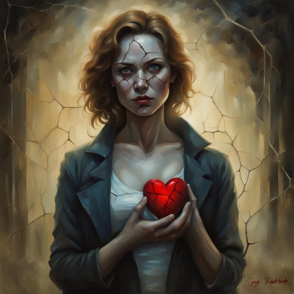 Sinister Woman with Broken Heart by Rutkowski
