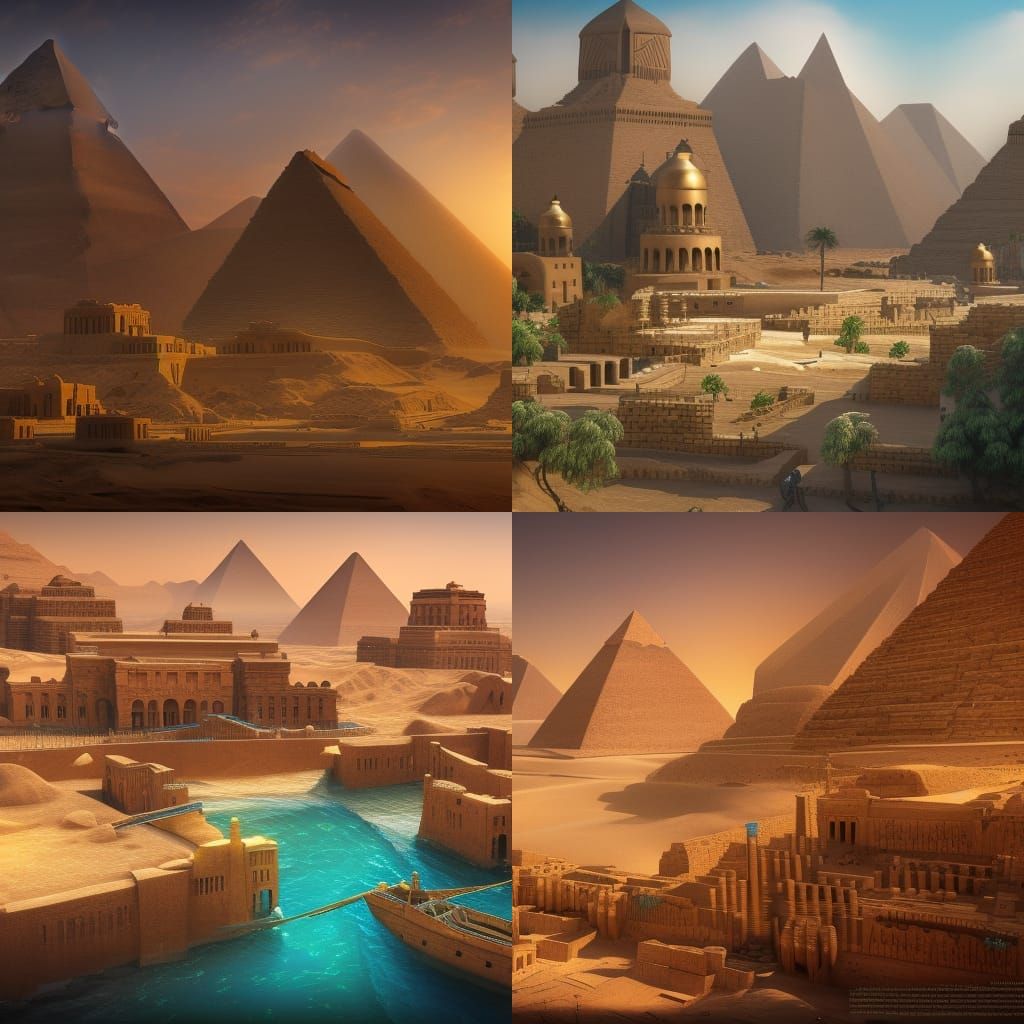 Detailed Matte Painting of Egypt in Deep Color