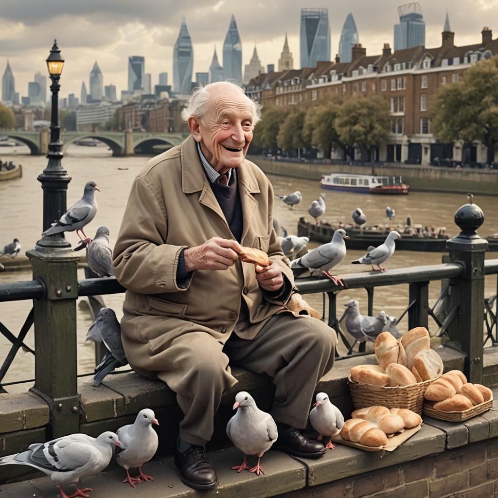 3D cartoon depiction of a 90-year-old man exuding charm and ...