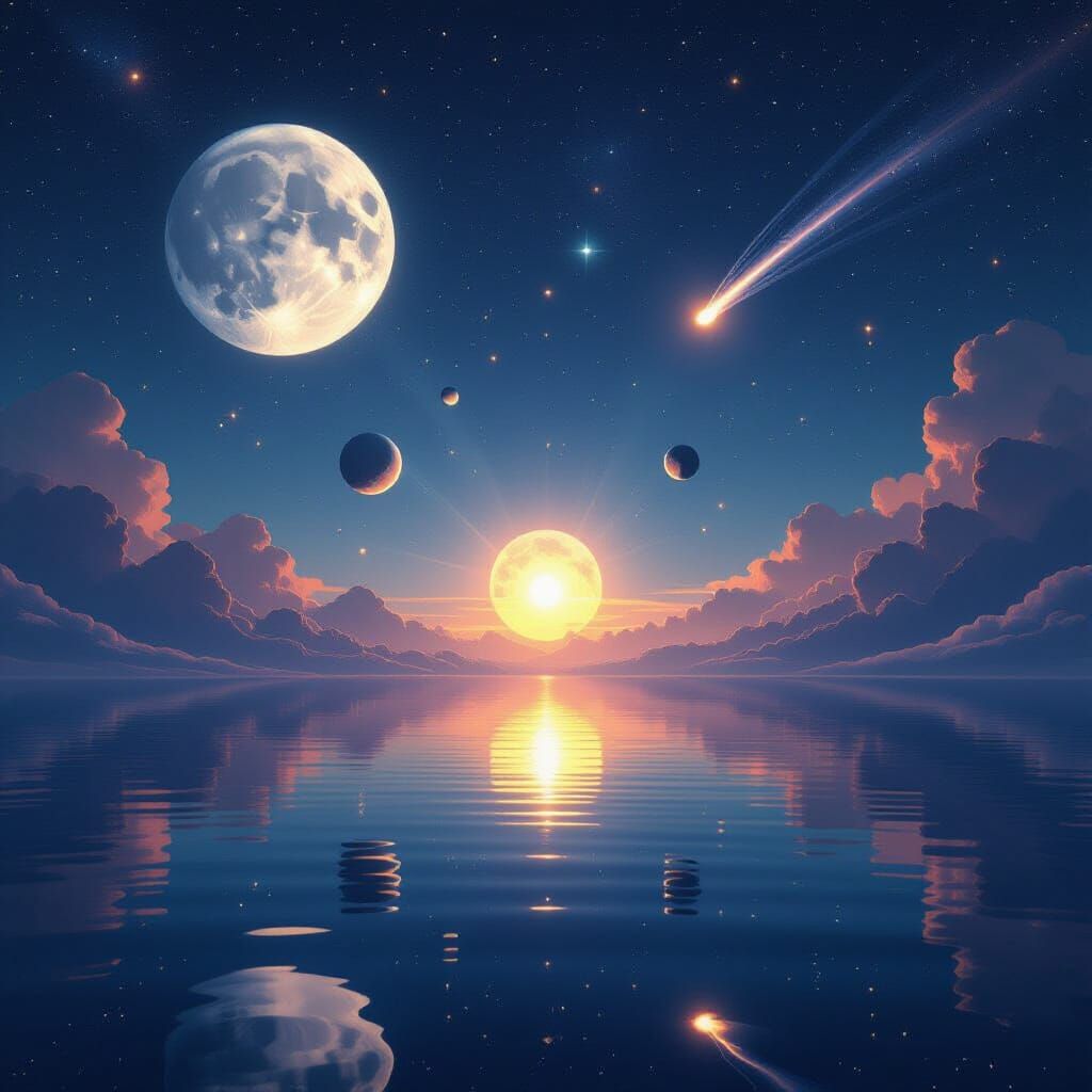 Ethereal Cosmic Geometry with Planets and Starlight