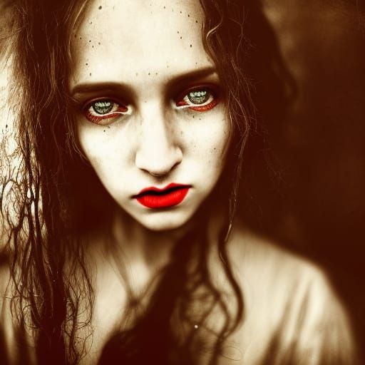 Medieval Witch Portrait in Fantasy Art Style