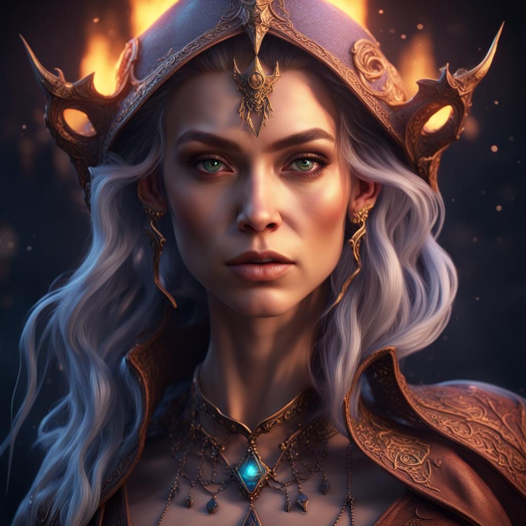 Wild Magic Sorceress in Detailed Digital Painting