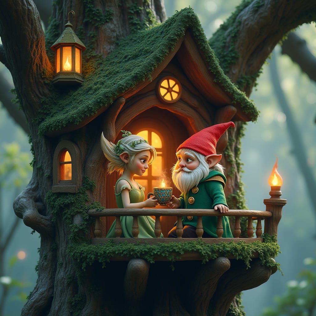 Whimsical Faerie Cottage in Ancient Oak Tree