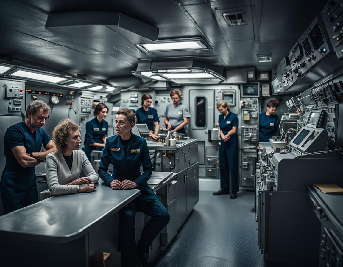 Starship Enterprise Interior with Crew: Professional Photogr...