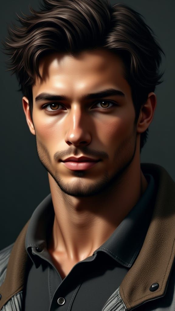 Charming Alpha-Type Man in Hyperrealistic Style