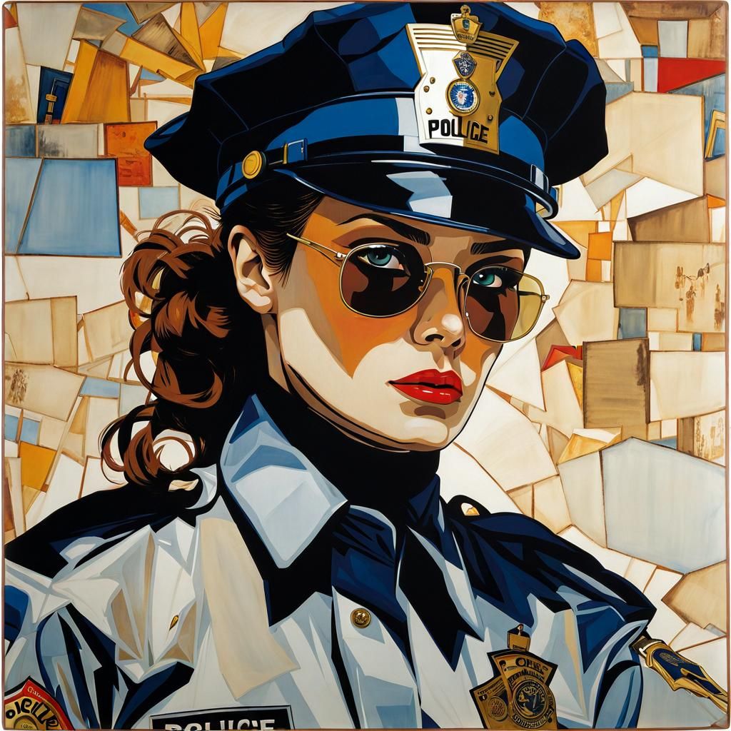 Policewoman in Expressionist Style