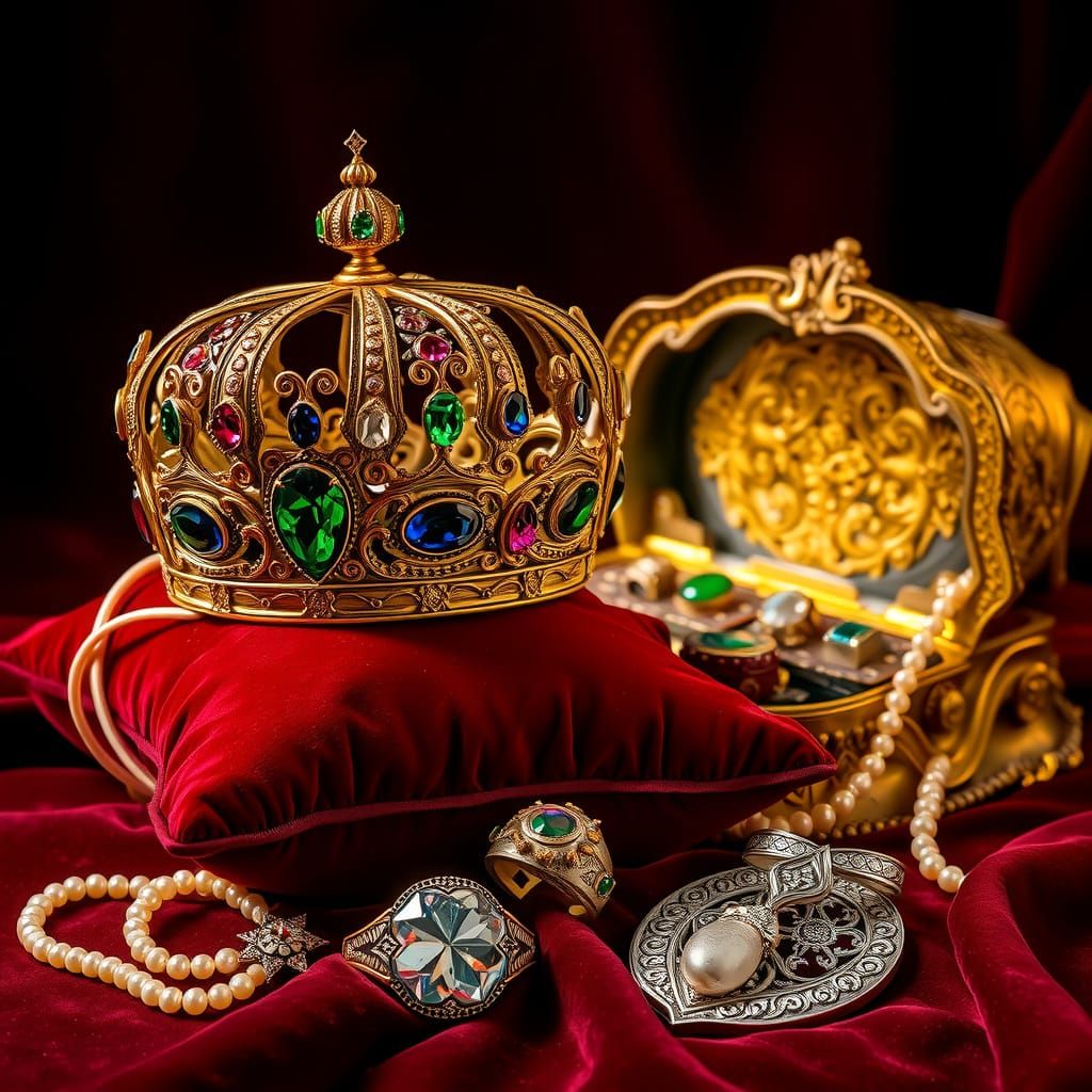 Luxurious Fine Art Treasure Trove in Golden Light