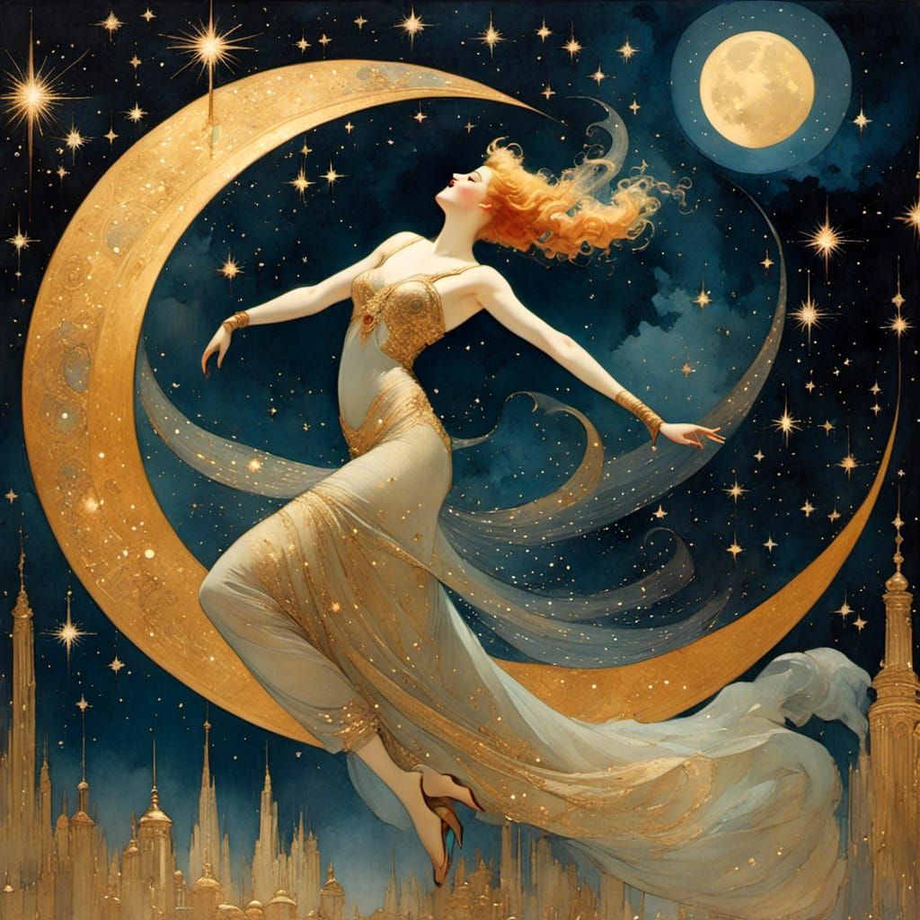 Celestial Goddess Dancing Among the Stars