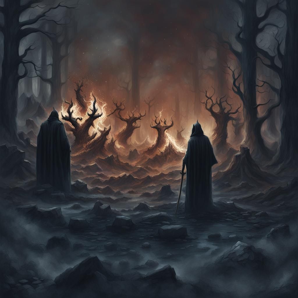 Demonic Figure of the Dark Age in Black and White