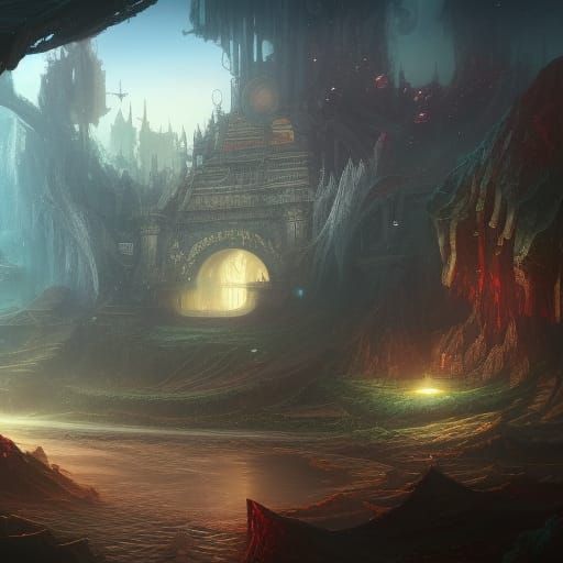 Fantastical Matte Painting in Deep Color, 8K Resolution