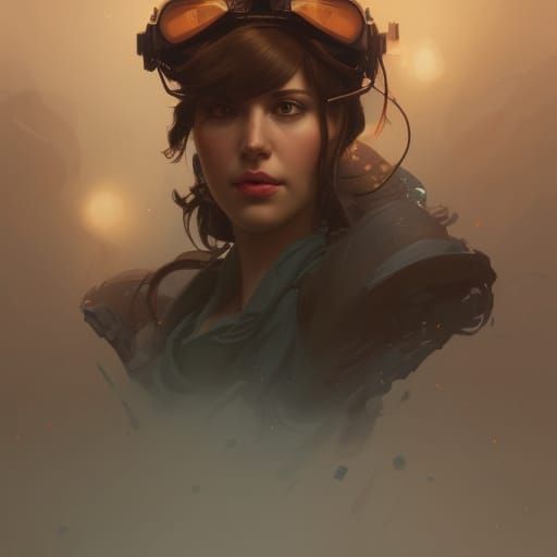 Hyperdetailed Pilot Portrait in Volumetric Lighting