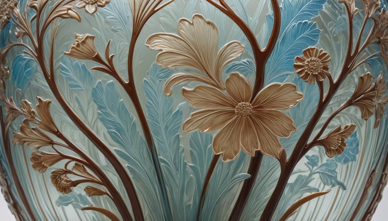 Art Deco Cameo Glass Vase Still Life