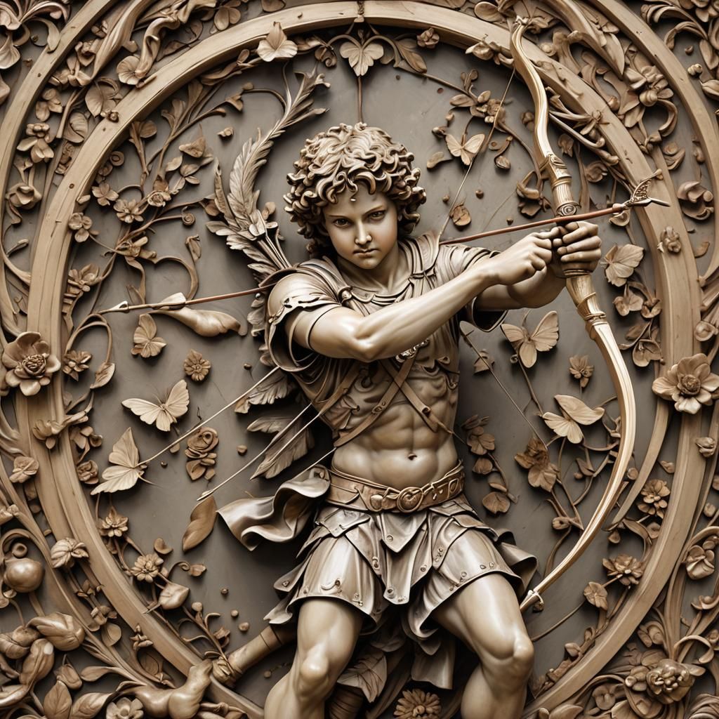 Cupid Spreads Love with Bow and Arrow