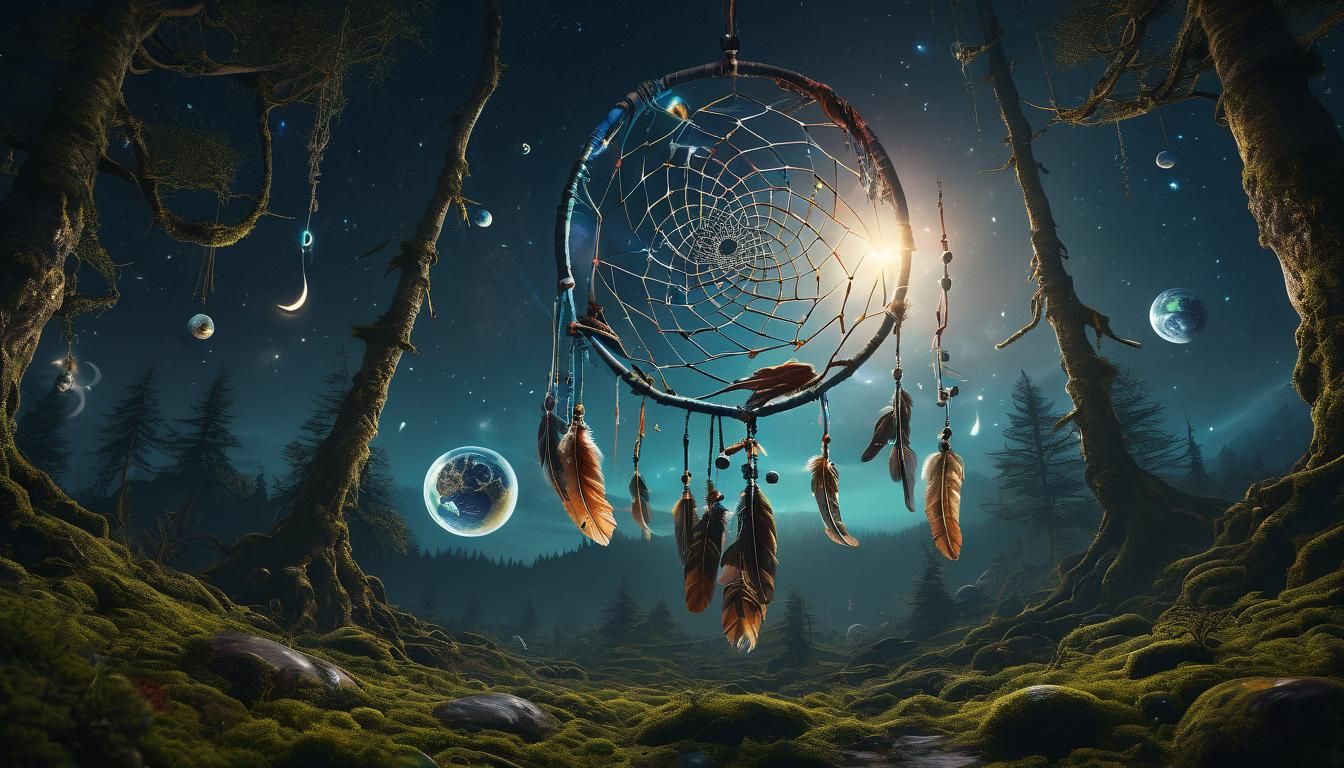Giant Dreamcatcher Hand Juggling Planets, Stars and Moons