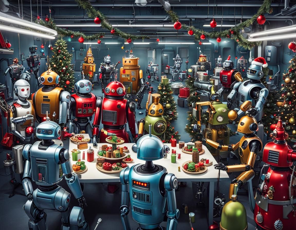 Robots and Droids Wild Christmas Party Selfie
