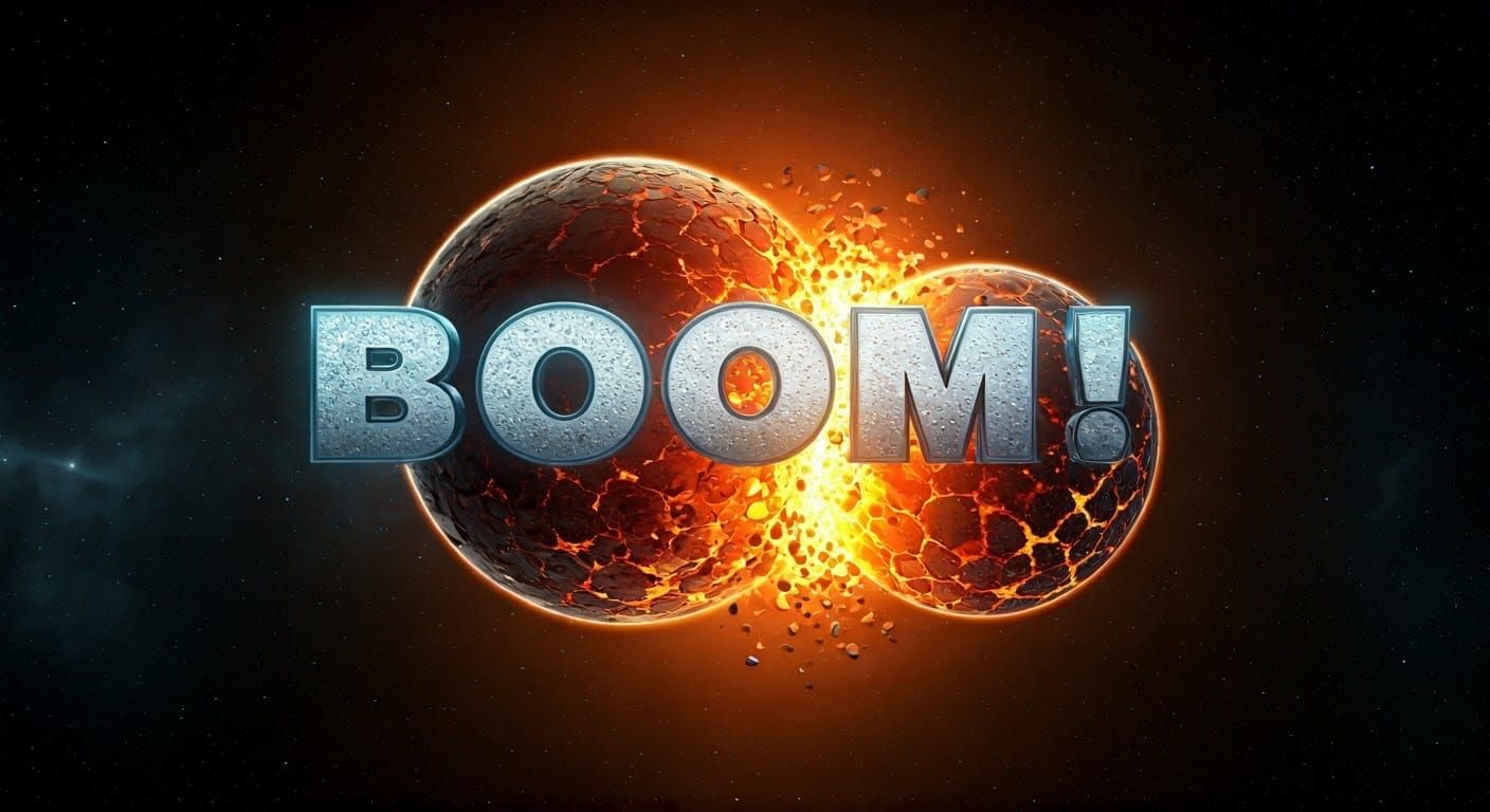Interplanetary Collision: Fiery Planets Smash in Space