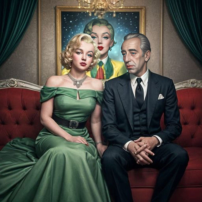 Famous Hollywood Duo in Whimsical Christmas Scene