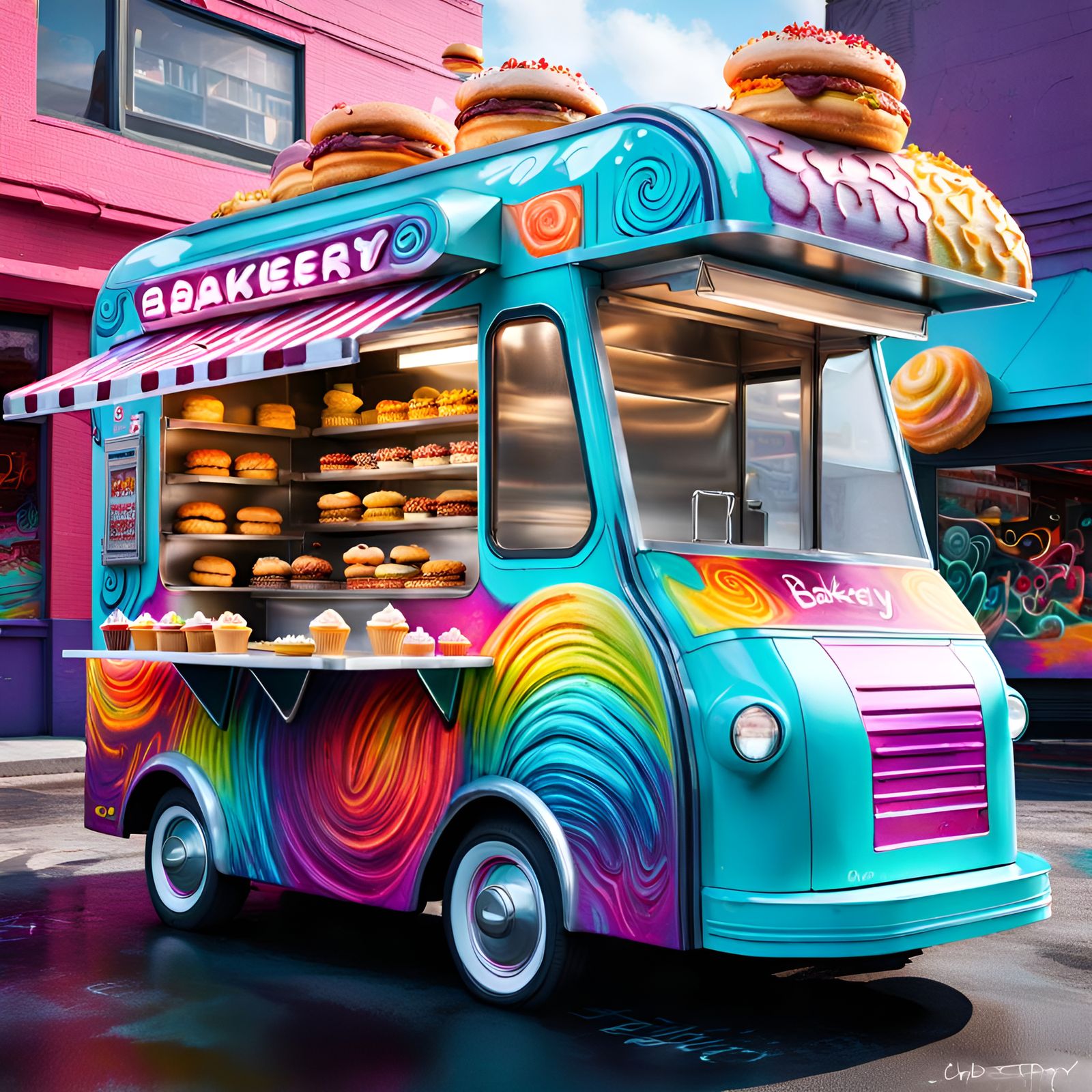 Whimsical bakery truck 🍭
