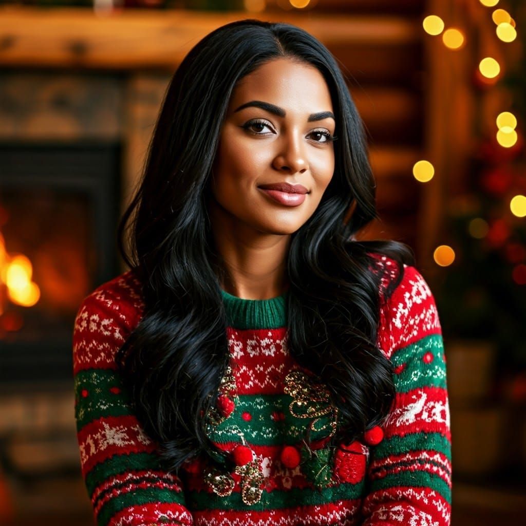 Cozy Cabin: Woman in Ugly Christmas Sweater