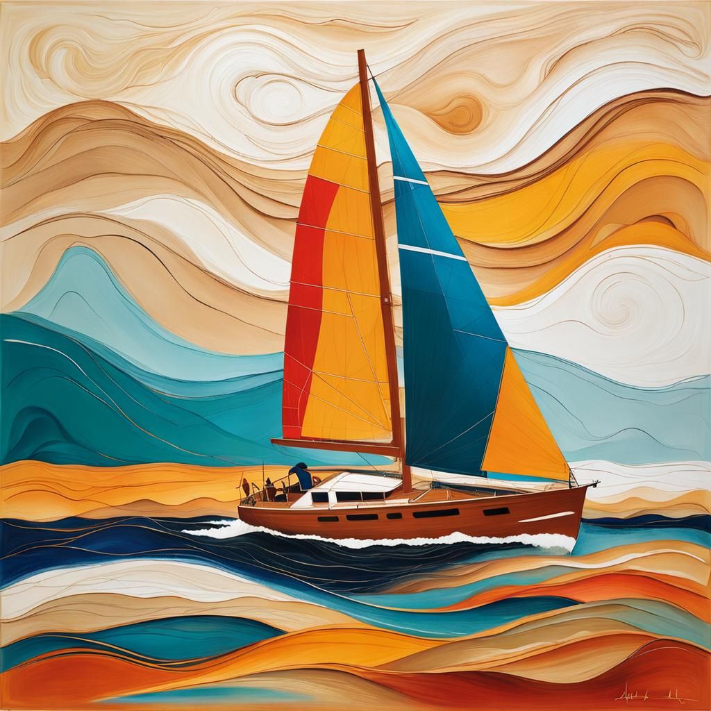 Windstar Desert Racer: Abstract Art in Complementary Colors