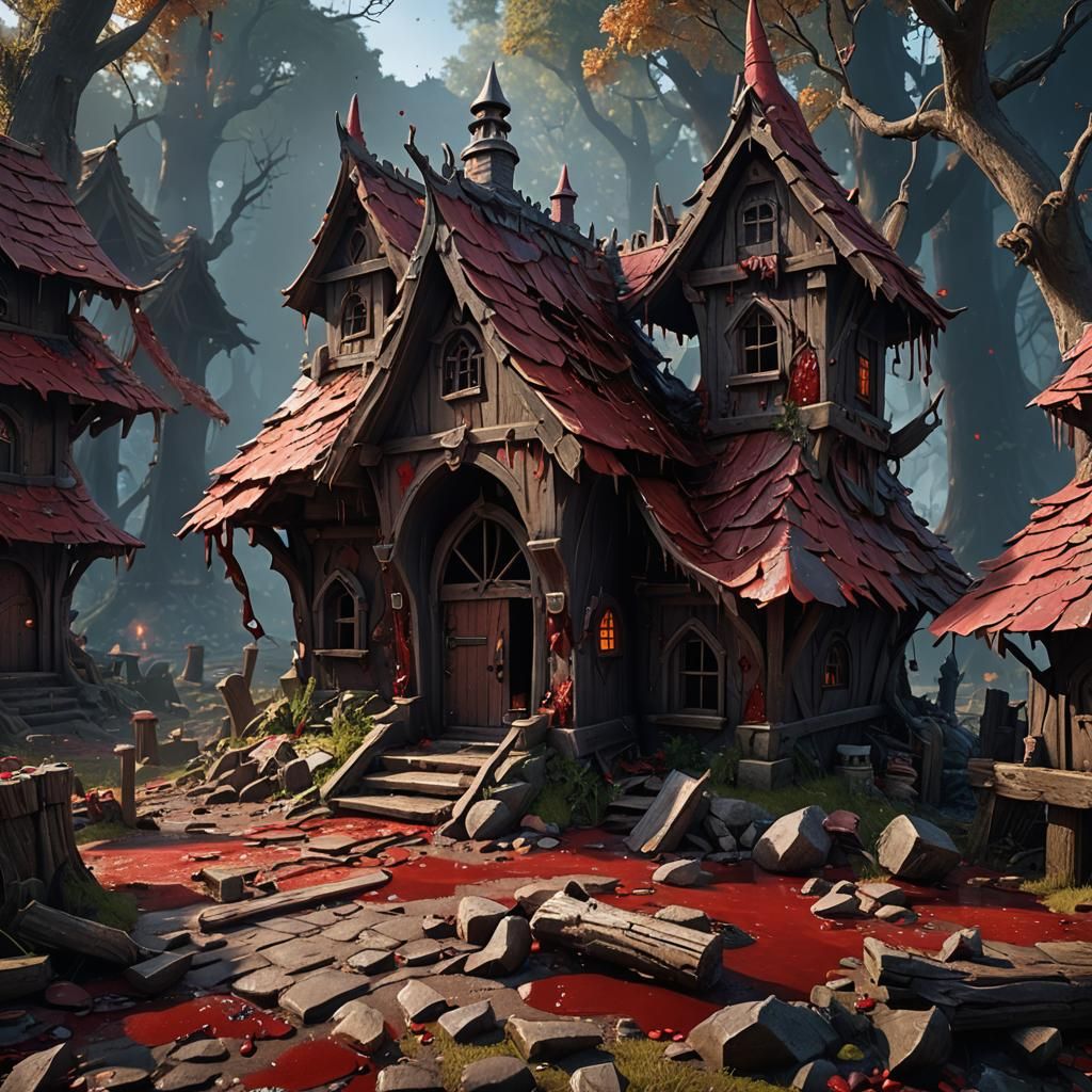 Destroyed Gnome House: A Dark Fantasy Concept