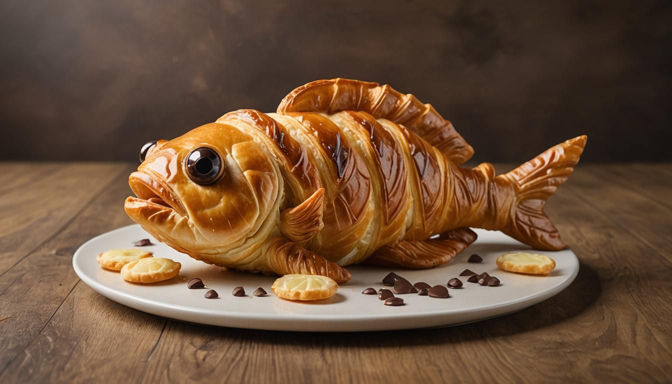 Croissant Fish with Chocolate Eyes