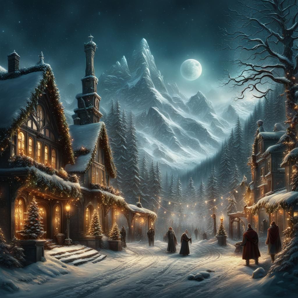 Epic Yule Cheer Digital Matte Painting