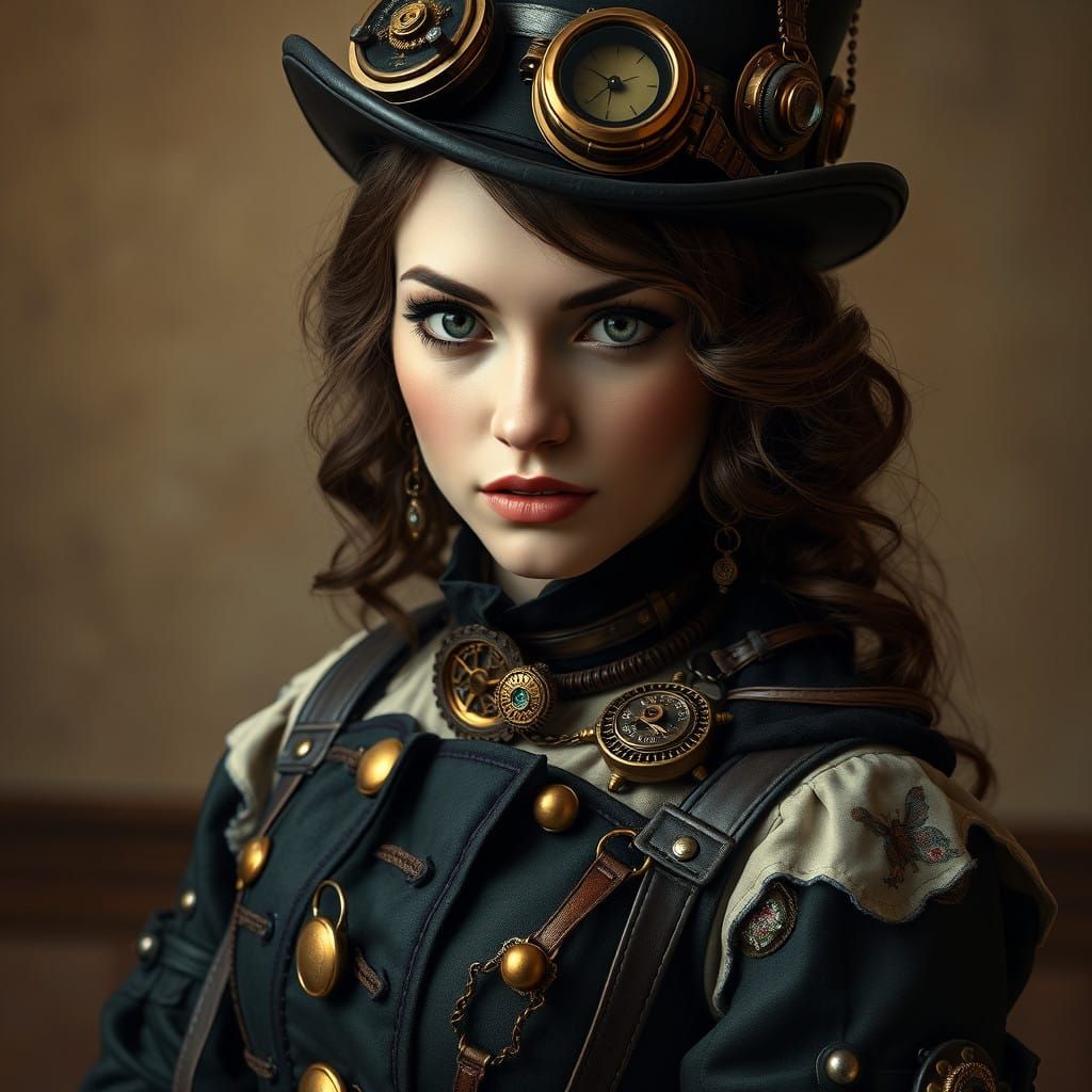 Steampunk Beauty in Victorian Elegance