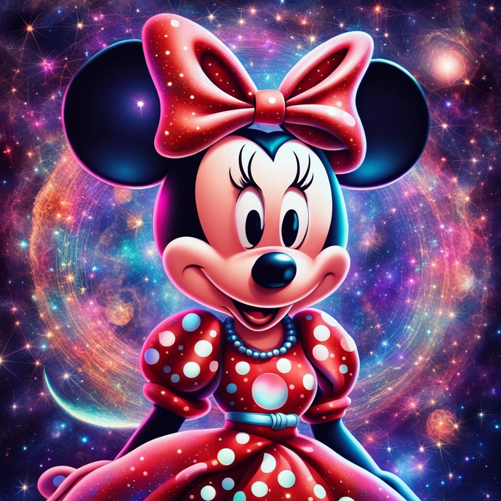 Minnie Mouse: Holographic Astral Cosmic Illustration