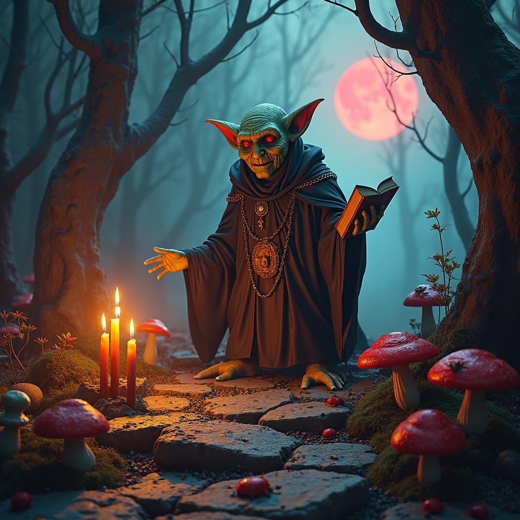 Mystical Goblin Sorcerer in Dark Fantasy Art