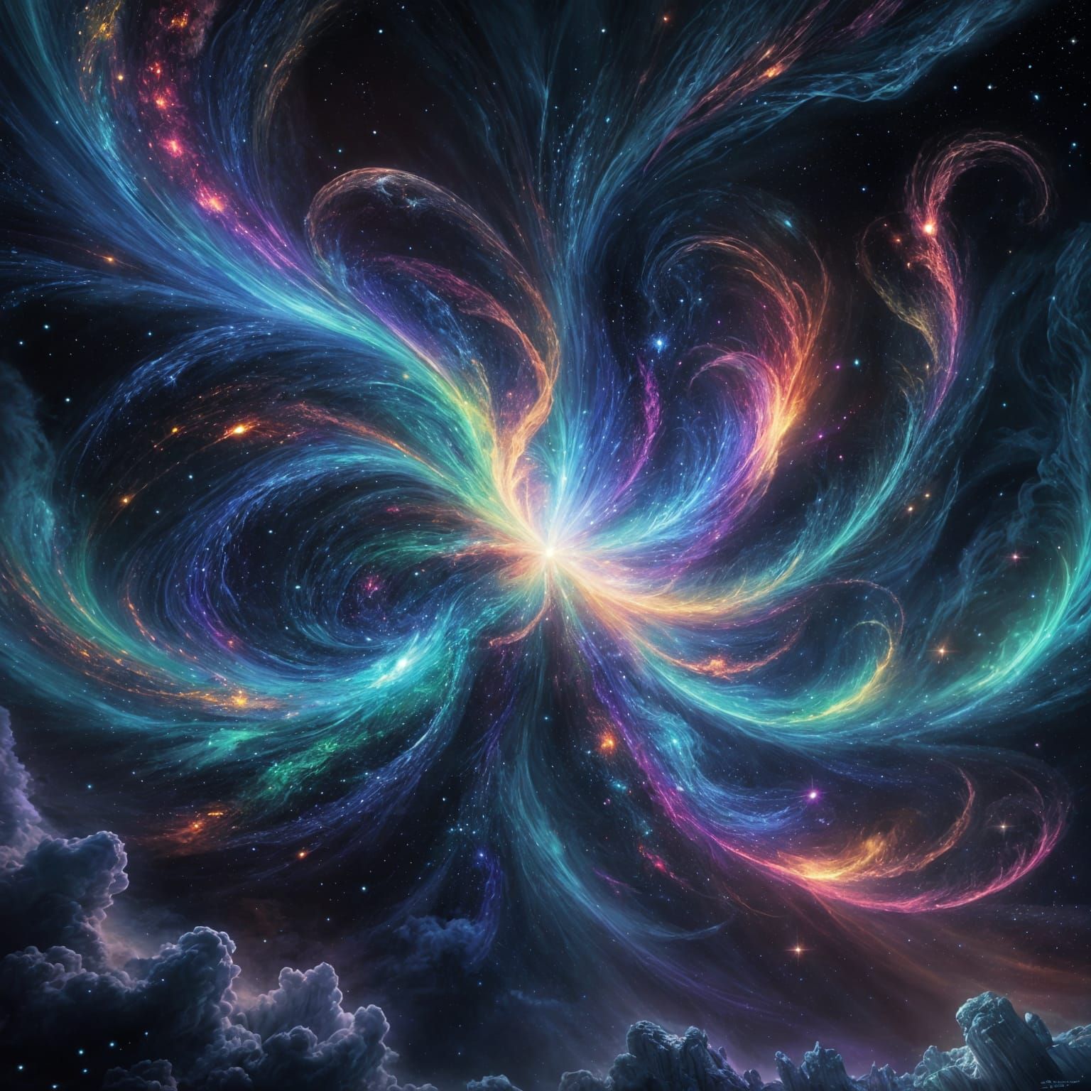 Surreal Astral Odyssey in Cosmic Expressionism